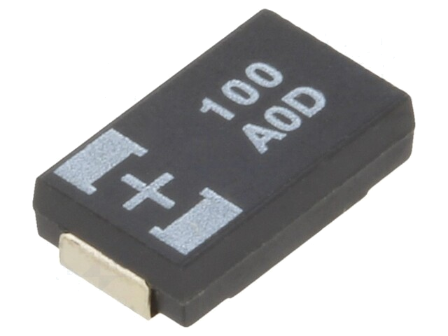 Condensator: tantaal-polymeer; 100uF; 10VDC; TPC; SMD; ±20%; 2000h Condensator: tantaal-polymeer; 100uF; 10VDC; TPC; SMD; ±20%; 2000h